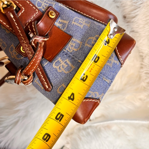 Vintage Dooney & Bourke Small Double Pocket Monogram Doctor Bag Satchel - Picture 14 of 16